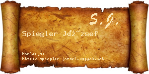 Spiegler József névjegykártya